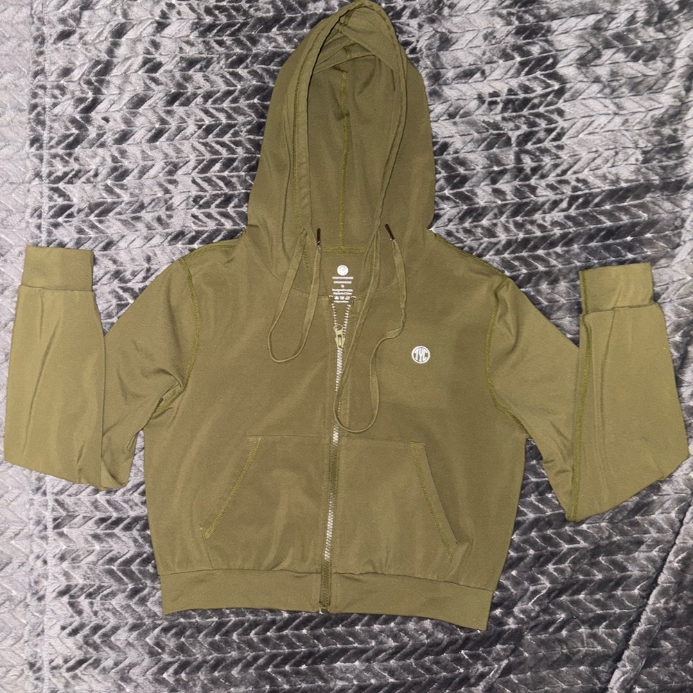 TYC Women’s Olive Green Cropped Hooded Jacket Size S
